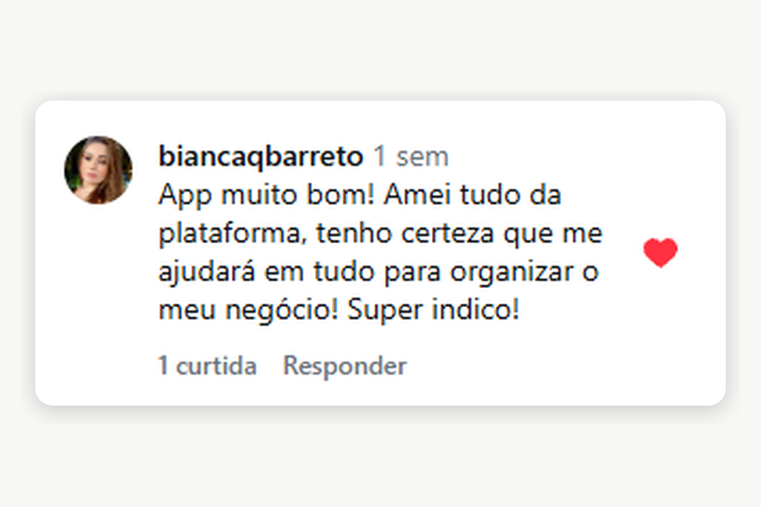 Feedback de cliente do Ateliê App