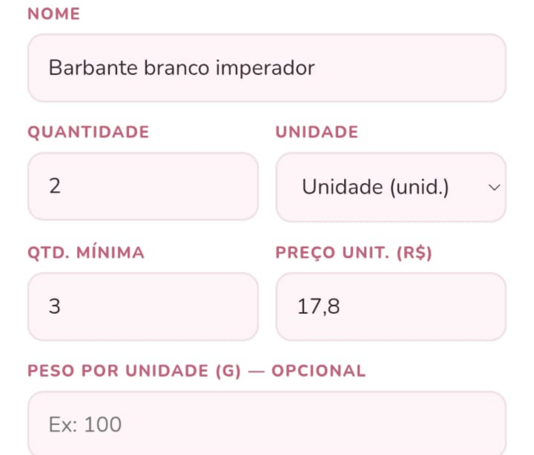 Tela de estoque do Ateliê App com aviso de reposição