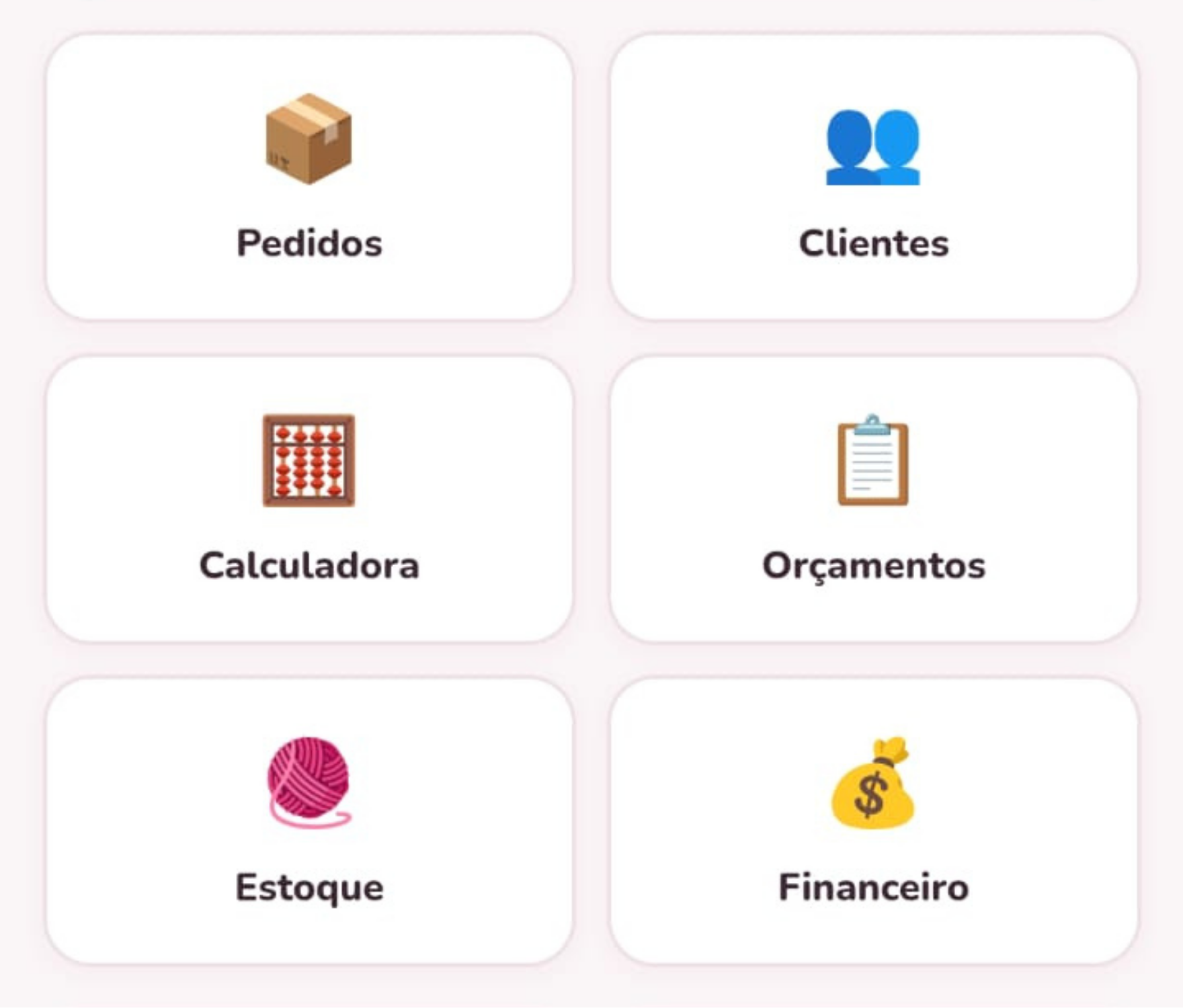 Tela inicial do Ateliê App com resumo do dia